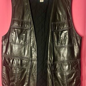 Emanuel Ungaro Black Leather Vest